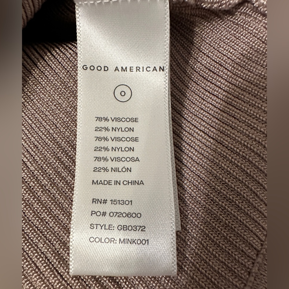 Good American Ribbed Knit Bodysuit - NWOT - Size 3 (L) Beige - Picture 7 of 11